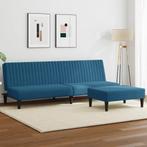 vidaXL 2-delige Loungeset fluweel blauw, Verzenden, Nieuw, Vierpersoons of meer, Stof