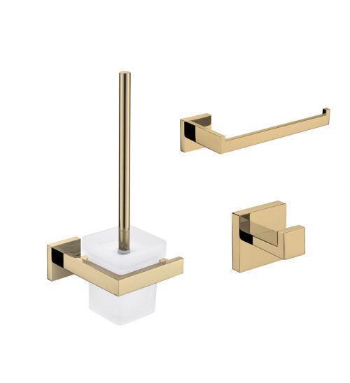 Toilet Accesoireset | Goud / Chroom | 55% KORTING! OP=OP!, Doe-het-zelf en Verbouw, Sanitair, Toilet, Nieuw, Chroom, Rvs, Ophalen