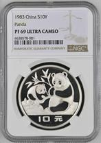 Chinese Panda 10 Yuan 1983 NGC PF69 UCAM gecertificeerd, Postzegels en Munten, Munten | Azië, Oost-Azië, Zilver, Losse munt, Verzenden