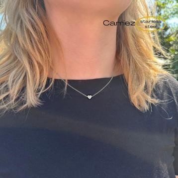 Mini hart ketting in goud of zilver - stainless steel beschikbaar voor biedingen
