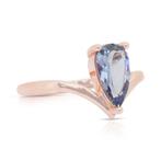 Ring - 18 karaat Roségoud - 1.21ct. tw. Tanzaniet -, Nieuw