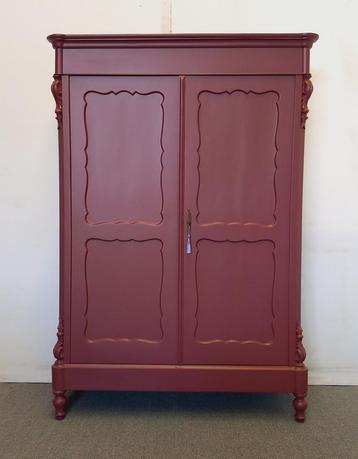 Antieke meidenkast kledingkast biedermeier demontabel Merlot beschikbaar voor biedingen