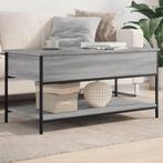vidaXL Salontafel 100x50x50 cm bewerkt hout en metaal grijs, Verzenden, Nieuw, Metaal, 100 tot 150 cm