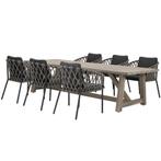 Amalfi Ravello dining tuinset  250x100xH76 cm 7 delig rope, Tuin en Terras, Ophalen of Verzenden, Nieuw