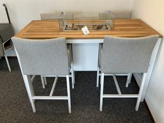 Bartafel met vuurpiten 4 barstoelen Suns, Monte Vari 180, beschikbaar voor biedingen