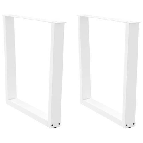 vidaXL Eettafelpoten 2 st V-vormig 90x(72-73,3) cm staal wit, Huis en Inrichting, Tafelonderdelen, Nieuw, Verzenden