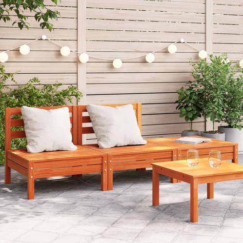 vidaXL Tuinbank 3-zits massief grenenhout wasbruin, Tuin en Terras, Tuinsets en Loungesets, Nieuw, Verzenden