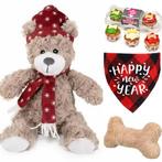 Honden kerst pakket met knuffels, bandana en cupcakes, Verzenden, Nieuw