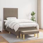 vidaXL Boxspring met matras stof taupe 90x190 cm, 90 cm, Eenpersoons, Verzenden, Nieuw