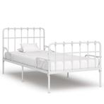 vidaXL Bedframe met lattenbodem metaal wit 90x200 cm, 90 cm, Eenpersoons, Verzenden, Wit