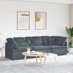 vidaXL Modulaire bank met kussens fluweel donkergrijs, Huis en Inrichting, Banken | Bankstellen, Verzenden, Nieuw, Stof