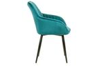 Elegante armleuningstoel TURIJN turquoise fluweel met, Nieuw, Ophalen of Verzenden