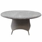 Riccione dining tuintafel 150 cm rond wit grijs, Tuin en Terras, Ophalen of Verzenden, Nieuw, Wicker