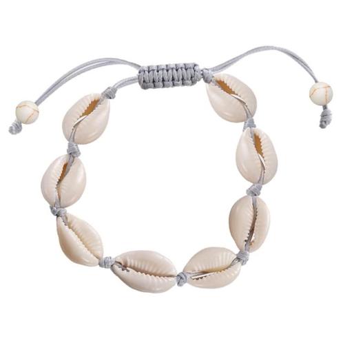 Fako Bijoux® - Schelpjes Armband - Schelpen - Grijs, Sieraden, Tassen en Uiterlijk, Armbanden, Verzenden