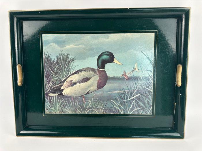 Large Decorative Tray With Duck — Atelier Sieck, Germany -, Antiek en Kunst, Curiosa en Brocante
