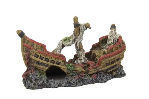 Decoratie schip Sinkin Ship 22cm  aquarium decoratie, Dieren en Toebehoren, Vissen | Aquaria en Toebehoren, Nieuw, Ophalen of Verzenden