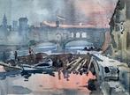 Giulio Falzoni (1900-1979) - Ponte vecchio a Firenze, Antiek en Kunst