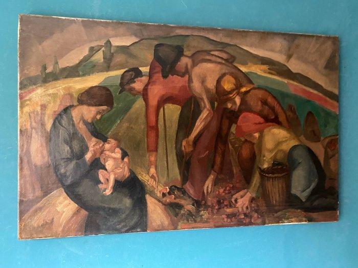 Jan Gregoire (1887-1960) - Landarbeiders, Antiek en Kunst, Kunst | Schilderijen | Klassiek