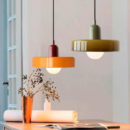Hanglamp Eettafel - Nordic Retro Glas E27 in veel kleuren, Huis en Inrichting, Lampen | Hanglampen, Nieuw, Glas, 75 cm of meer