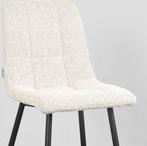 2dekans | LABEL51 Juul Eetkamerstoel - Wit - Stof - Zwart, Ophalen of Verzenden, Zo goed als nieuw, Wit