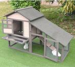 Konijnenhok Quincy Cottage Grijs, Dieren en Toebehoren, Cavia, 110 cm of meer, Verzenden, Nieuw