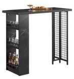 Zwarte Bartafel met Opbergruimte – MDF & Metaal, 120 cm, Huis en Inrichting, Keuken | Keukenelementen, Verzenden, Nieuw