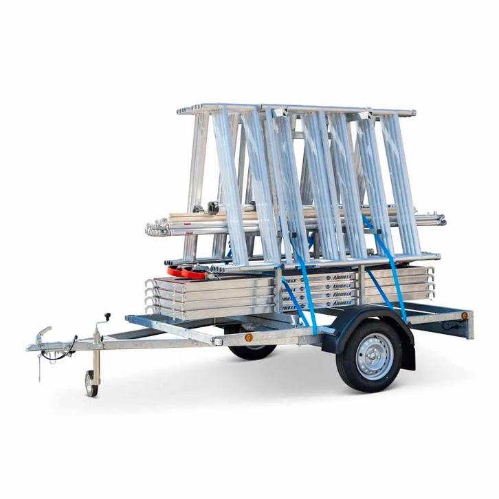 Steigeraanhanger Basic met ALX rolsteiger 135 x 10,2m wh, Doe-het-zelf en Verbouw, Steigers, Rolsteiger of Kamersteiger, Nieuw