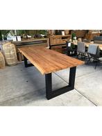 AFHAALACTIE! Oud teak tuintafel boomschors 260 B keus, Ophalen, Nieuw, Rechthoekig, Teakhout