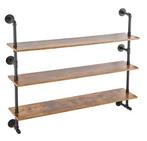 Industriële Wandplank – 3 Lagen Opslagrek van Hout en Metaal, Huis en Inrichting, Kasten | Wandmeubels, Verzenden, Nieuw
