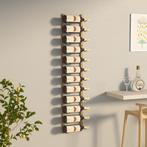 vidaXL Wijnrek voor 12 flessen wandmontage ijzer goudkleurig, Huis en Inrichting, Woonaccessoires | Wijnrekken, Verzenden, Nieuw