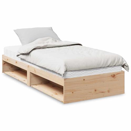 vidaXL Slaapbank met matras 90x200 cm massief grenenhout, Huis en Inrichting, Slaapkamer | Bedden, 90 cm, 200 cm, Bruin, Eenpersoons