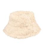 Bucket Hat Fluffy Imitatie Bont Creme, Verzenden, Nieuw