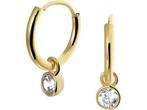 Marie Celeste oorringen met hangers zirkonia - 11 mm - Goud, Verzenden, Nieuw