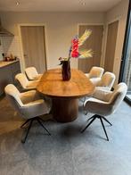 Eetkamertafel Sevilla bruin met organische poot, Huis en Inrichting, Tafels | Eettafels, Verzenden, Nieuw, Vijf personen of meer