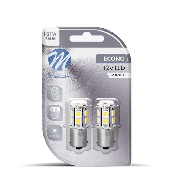 M-Tech LED - P21W   BA15s 12V - Basic 13x Led diode - W..., Auto-onderdelen, Verlichting, Nieuw, Verzenden
