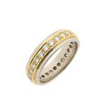 18 Krt. Bicolor Alliance ring met diamant | 1,62 ct., 18 tot 19, Gebruikt, Overige kleuren, Ophalen of Verzenden