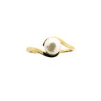 8 Krt. Ring met parel (vintage gouden ring, gouden ring), Gebruikt, Overige kleuren, Ophalen of Verzenden, Kleiner dan 17