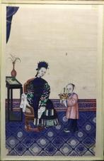 Cantonese schilderkunst op rijspapier - China - Kantonees, Antiek en Kunst