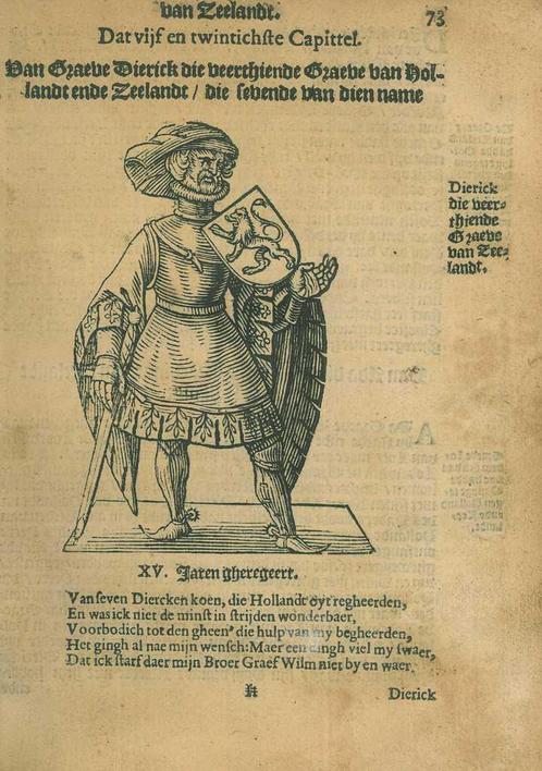 Portrait of Dirk VII, Count of Holland, Antiek en Kunst, Kunst | Etsen en Gravures
