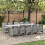 vidaXL 11-delige Tuinset met kussens poly rattan lichtgrijs, Tuin en Terras, Tuintafels, Verzenden, Nieuw, Kunststof