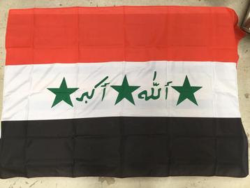 Vlag Irak - oud model met sterren - nieuw - polyester