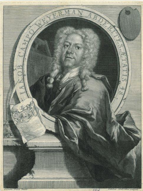 Portrait of Jacob Campo Weyerman, Antiek en Kunst, Kunst | Etsen en Gravures