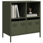 vidaXL Dressoir 68x39x73,5 cm koudgewalst staal olijfgroen, Verzenden, Nieuw, Metaal