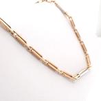 Exclusief; Bicolor gouden schakel ketting | 50,5 cm, Sieraden, Tassen en Uiterlijk, Kettingen, Ophalen of Verzenden, Gebruikt