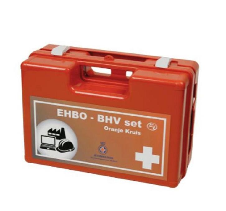 BHV-EHBO verbandkoffer Oranje Kruis inclusief wandhouder, Huis en Inrichting, Schoonmaakartikelen