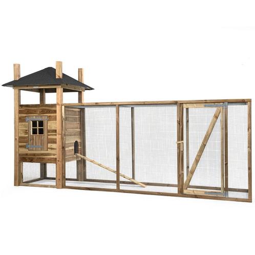 Houten Kippenhok Hooiberg Floor XL - VOLDUX - Links, Dieren en Toebehoren, Pluimvee | Toebehoren, Verzenden