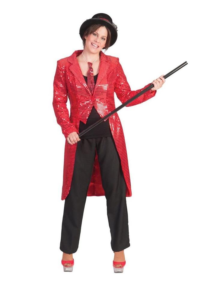 Slipjas Rood Pailletten Dames, Kleding | Dames, Carnavalskleding en Feestkleding, Nieuw, Ophalen of Verzenden