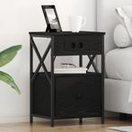 vidaXL Bedside kasten 2 pcs Zwart eiken 40 x 31 x 60 cm, Minder dan 45 cm, Verzenden, Nieuw, 55 tot 70 cm