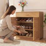 Schoenenkast Aarela bamboe 67x66x34 cm naturel [en.casa], Verzenden, Nieuw