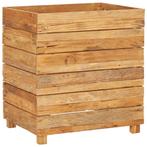 Plantenbak verhoogd 50x40x55 cm gerecycled teakhout en staal, Huis en Inrichting, Verzenden, Nieuw